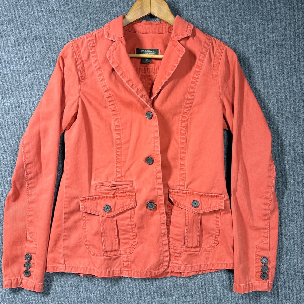 Eddie Bauer Jacket Womens Small Utility‎ Blazer Button Front Pockets